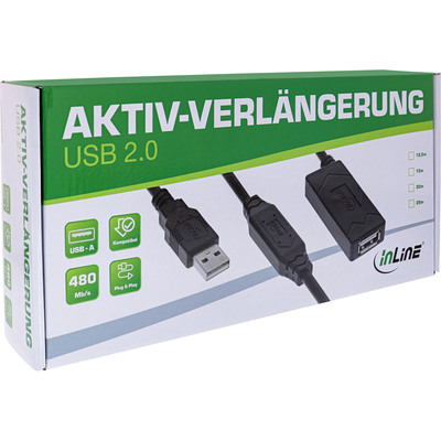 InLine® USB 2.0 Aktiv-Verlängerung, USB-A Stecker/Buchse, 12,5m  (Produktbild 5)