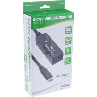 InLine® USB 3.2 Gen.1 Aktiv-Verlängerung, USB-C Stecker an USB-C Buchse, 5m (Produktbild 3)