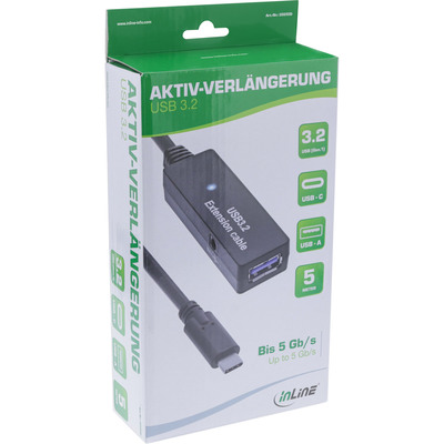 InLine® USB 3.2 Gen.1 Aktiv-Verlängerung, USB-C Stecker an USB-A Buchse, 5m (Produktbild 3)