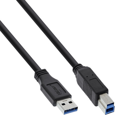 InLine® USB 3.2 Gen.1 Kabel, A an B, schwarz, 2m, IN35320 (Produktbild 1)