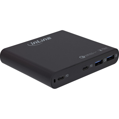 InLine® USB Netzteil, GaN Ladegerät, 4-Port, 2x USB-C + 2x USB-A, 120W, schwarz (Produktbild 2)