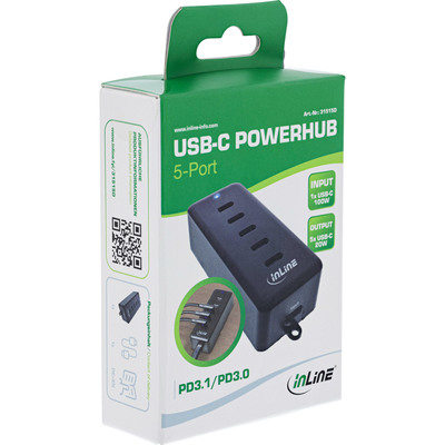 InLine® 5-Port USB-C PowerHub, Ladegerät-Erweiterung, max. 100W (Produktbild 6)