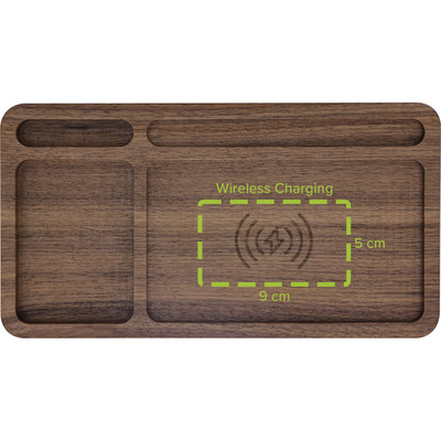 InLine® WoodCharge – Organizer mit integrierter Qi-Ladefläche aus Walnuß-Holz  (Produktbild 5)