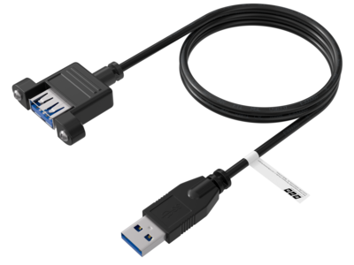 USB3.0 Verlängerungskabel -- A-A,St.-Einbaubuchse 1,0m schwarz, K5265SW.1V2 (Produktbild 1)