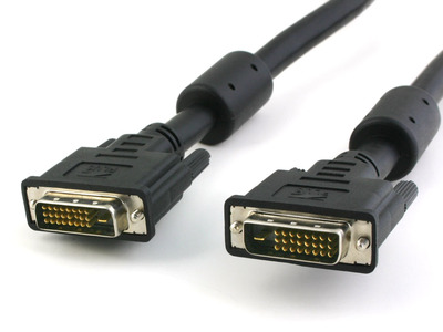 DVI-D Dual-Link Anschlusskabel -- Stecker/Stecker mit Ferrit, schwarz, 10, ICOC-DVI-811CF (Produktbild 1)