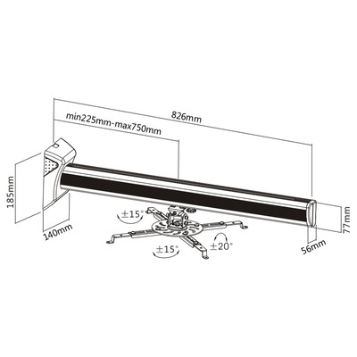 InLine® Wandhalterung für Beamer, max. 16kg (Produktbild 2)