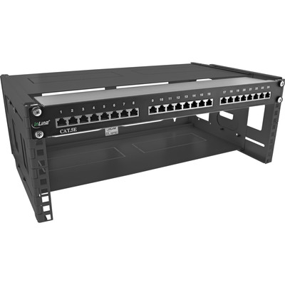 InLine® 19 Rack zur Wandmontage, 4HE, 24-40cm Tiefe, mit Abdeckung, schwarz (Produktbild 2)