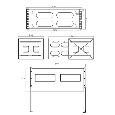 InLine® 19 Rack zur Wandmontage, 4HE, 24-40cm Tiefe, mit Abdeckung, schwarz  (Produktbild 5)