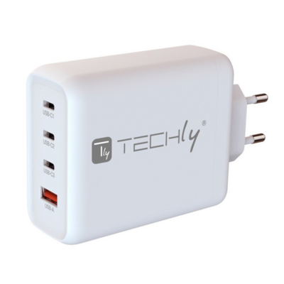 Techly GaN Ladegerät 3x USB-C und 1x USB-A --, IPW-PD140W-WH (Produktbild 1)