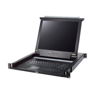 ATEN CL1000M CH Single Rail 17-LCD-Konsole, 19 1HE, CH-Layout (PS/2-USB, VGA) (Produktbild 1)