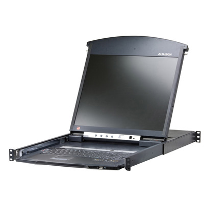 ATEN KL1508AiN IT Cat.5 KVM over IP Switch 8-Port, 19-LCD, Dual-Rail, IT-Layout