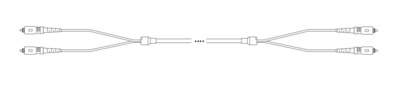 Breakout I-V(ZN) HH 2E 9/125µmm SC/APC - SC/APC -- SC-APC/SC-APC 2E 1,0m