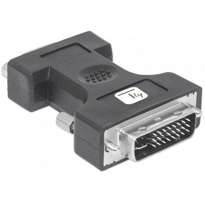 DVI Adapter, DVI-I male auf VGA female, -- schwarz