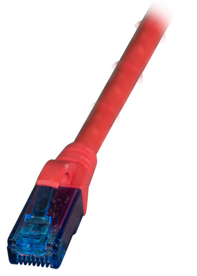 INFRALAN© RJ45 Patchkabel U/UTP, Cat.6A -- LSZH, Premium, 500MHz, 10m, rot