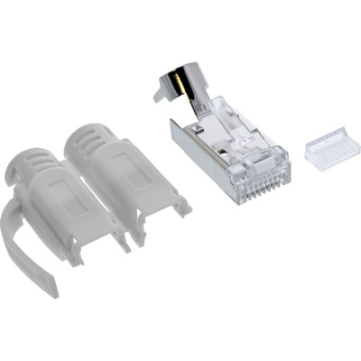 InLine® Crimpstecker Cat.6A RJ45 geschirmt, 3-teilig grau 10er Pack