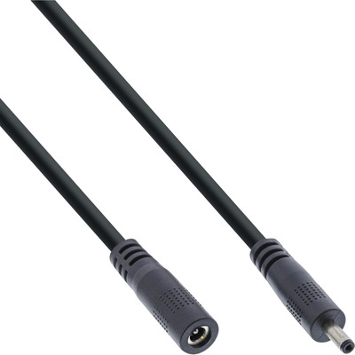 InLine® DC Verlängerungskabel, DC Stecker/Buchse 3,5x1,35mm,AWG 18, schwarz 0,5m (Produktbild 1)