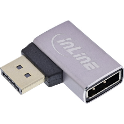 InLine® DisplayPort 1.4 Adapter, DisplayPort Stecker / Buchse, 90° links, 8K UHD (Produktbild 1)