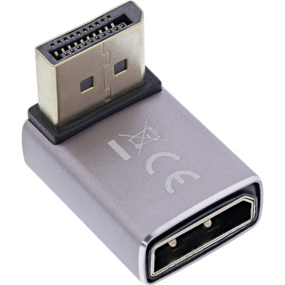 InLine® DisplayPort 1.4 Adapter, DisplayPort Stecker / Buchse, 90° unten, 8K UHD (Produktbild 1)