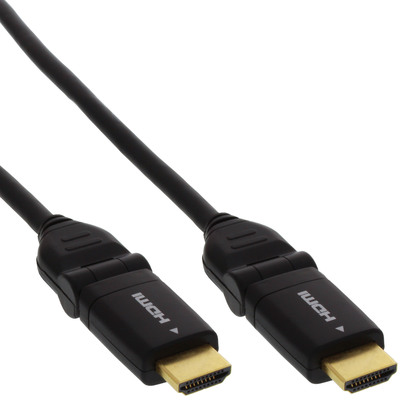 InLine® HDMI-HS Kabel m. Eth., ST/ST, verg. Kon., schwarz, flex. Winkelst., 3m