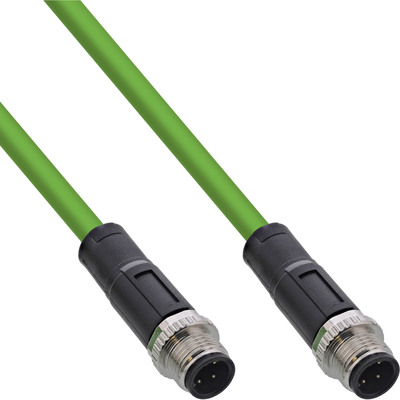 InLine® Industrie Netzwerkkabel, M12 4-pin D-kodiert Stecker/Stecker, PUR, 15m (Produktbild 1)