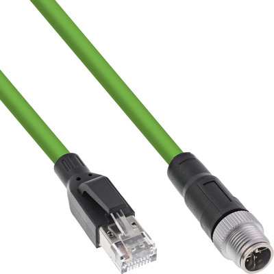 InLine® Industrie Netzwerkkabel, M12 8-pin X-kodiert St. zu RJ45 St., Cat.6A 20m (Produktbild 1)