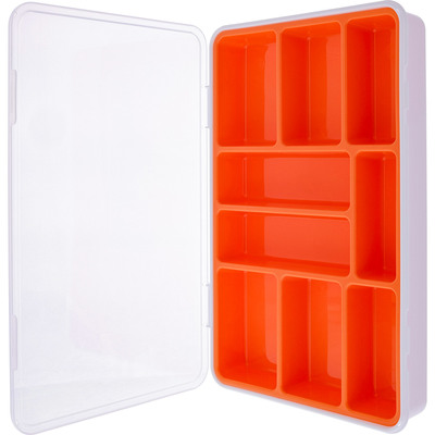 InLine® Kleinteilebox, 9 Fächer, Abmessungen: 290x185x45mm, orange
