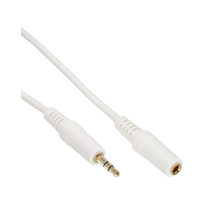 InLine® Klinke Verlängerung, 3,5mm Stecker / Buchse, Stereo weiß / gold, 10m (Produktbild 1)