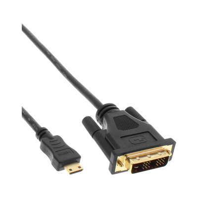 InLine® Mini-HDMI zu DVI Kabel, HDMI Stecker C zu DVI 18+1, 1,5m (Produktbild 1)