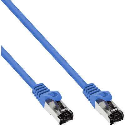 InLine® Patchkabel, S/FTP (PiMf), Cat.8.1, 2000MHz, halogenfrei, blau, 0,25m (Produktbild 1)