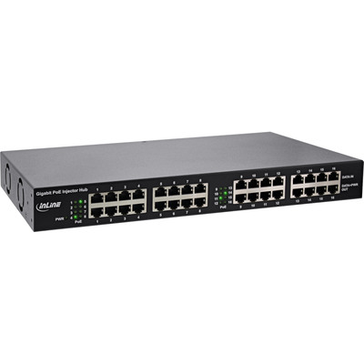 InLine® PoE+ Gigabit Netzwerk Injektor Hub 16 Port (16x PoE+), 1Gb/s, 191HE (Produktbild 1)