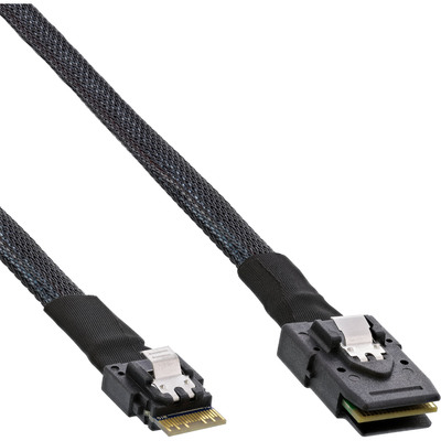 InLine® Slim SAS Kabel, SFF-8654 4i zu Mini SAS SFF-8087, 12Gb/s, 0,5m