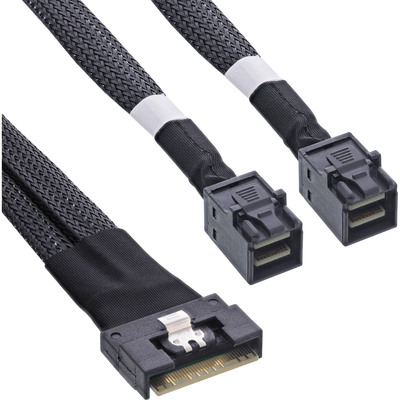 InLine® Slim SAS Kabel, SFF-8654 8i zu 2x SFF-8643, 0,5m (Produktbild 1)