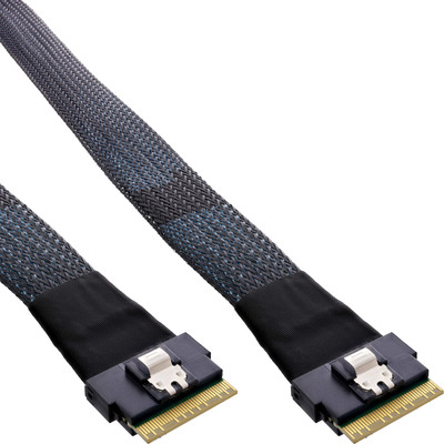 InLine® Slim SAS Kabel, SFF-8654 8i zu SFF-8654 8i, 48 Gb/s, 0,5m (Produktbild 1)