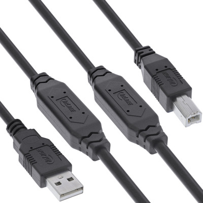 InLine® USB 2.0 Aktiv-Kabel, USB-A Stecker zu USB-B Stecker, 20m (Produktbild 1)