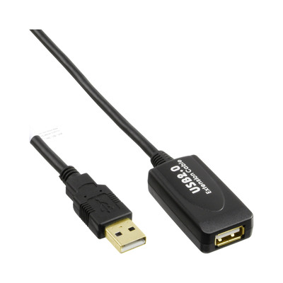 InLine® USB 2.0 Aktiv-Verl., mit Signalverstärkung Repeater, ST A / BU A, 15m