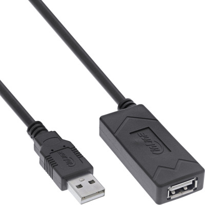 InLine® USB 2.0 Aktiv-Verlängerung, USB-A Stecker/Buchse, 12,5m (Produktbild 1)