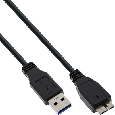 InLine® USB 3.2 Gen.1 Kabel, A an Micro B, schwarz, 1,5m (Produktbild 1)