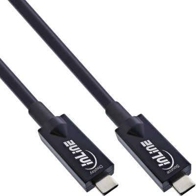 InLine® USB 3.2 Gen.2 AOC Kabel, USB-C Stecker/Stecker, schwarz, 15m (Produktbild 1)