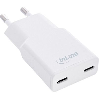 InLine® USB Netzteil Ladegerät Dual USB-C, PD, PPS, 30W, weiß