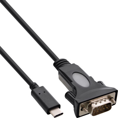 InLine® USB zu Ser, Adapterkabel, USB-C an 9pol Sub D Stecker, mit 9-25pol Adap. (Produktbild 1)
