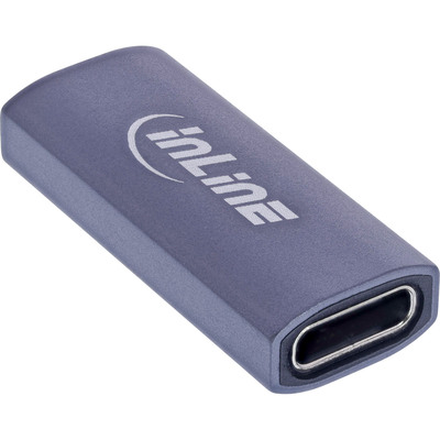 InLine® USB4 Adapter, USB-C Buchse/Buchse, Aluminium, grau