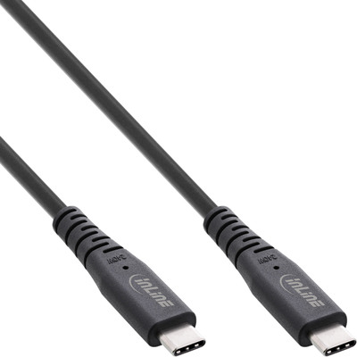 InLine® USB4 Kabel, USB-C ST/ST, PD 240W, 8K60Hz, TPE schwarz, 1,5m