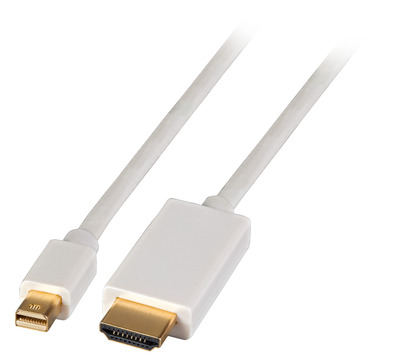 Mini-Display Port 1.2 - HDMI -- Kabel,St-St, 1m, weiß