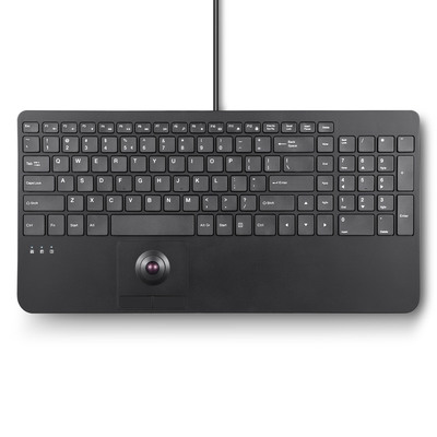 Perixx PERIBOARD-538 H DE, Kabelgebundene USB-Tastatur mit Trackball