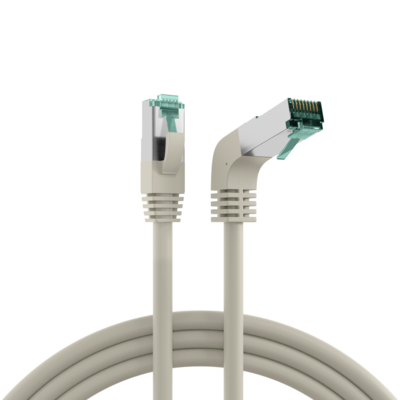 RJ45 Patchkabel Cat.6A S/FTP LSZH -- 1x90° grau 2m