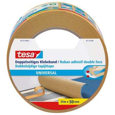 tesa® Doppelseitiges Klebeband, universal, 25m x 50mm, beige