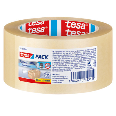 tesapack® Ultra Strong, transparent (PVC), 66m x 50mm