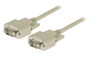 VGA Anschlusskabel, 2x HD-DSub 15 -- St.-St., 10,0m, beige