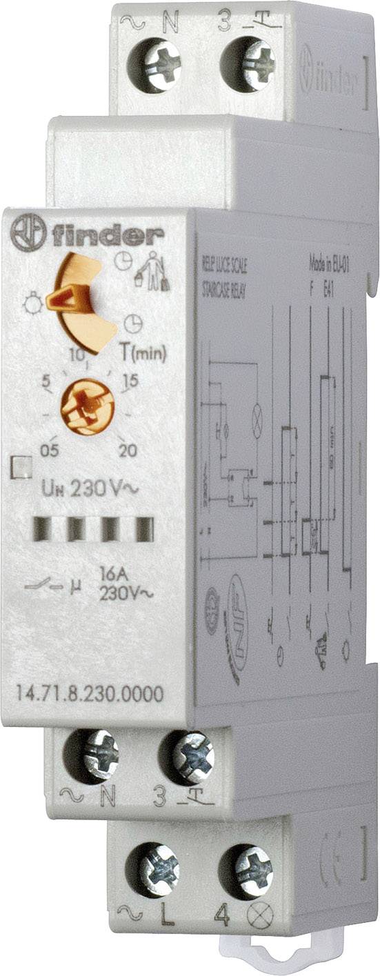 8012823236759 - - 16A Multifunktions-Treppenhaus-Lichtautomaten mit 3 Funktionen schraubklemmen din Tragschiene Typ 1471 147182300000