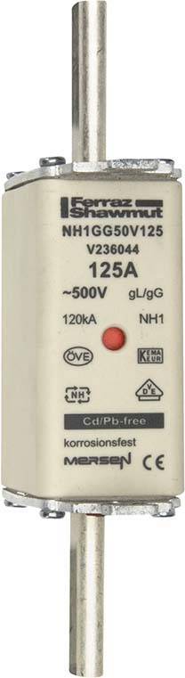 Mersen 1B165.000000 NH1 125A gG 500V NH-Sicherung sfü spannungsführend